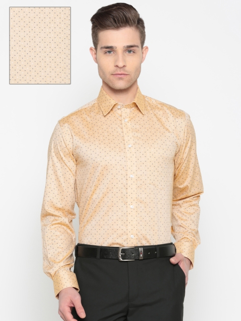 

Park Avenue Men Beige Regular Fit Printed Semiformal Shirt