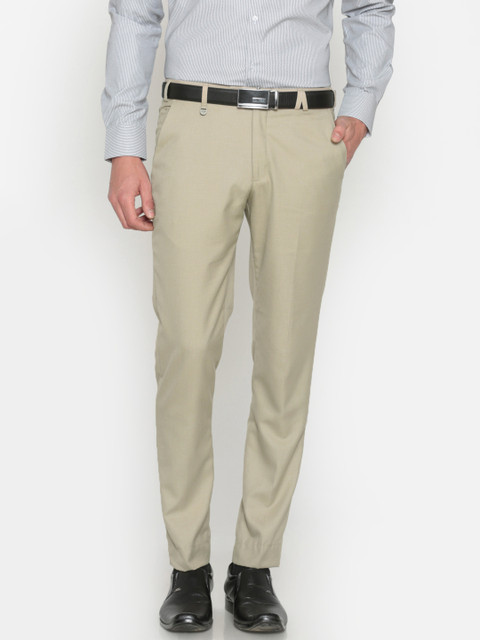 

Park Avenue Men Beige Neo Tapered Fit Self Design Formal Trousers