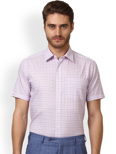 

Park Avenue Men Purple Regular Fit Checked Formal Shirt