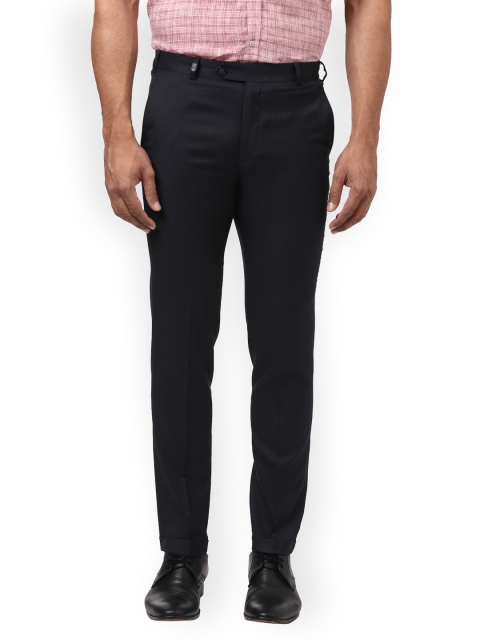 

Park Avenue Men Blue Regular Fit Self Design Formal Trousers