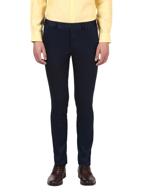

Park Avenue Men Blue Regular Fit Solid Formal Trousers