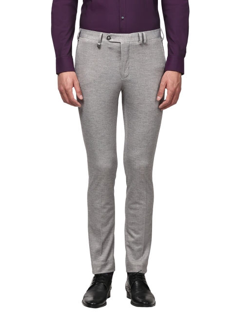 

Park Avenue Men Grey Regular Fit Solid Formal Trousers