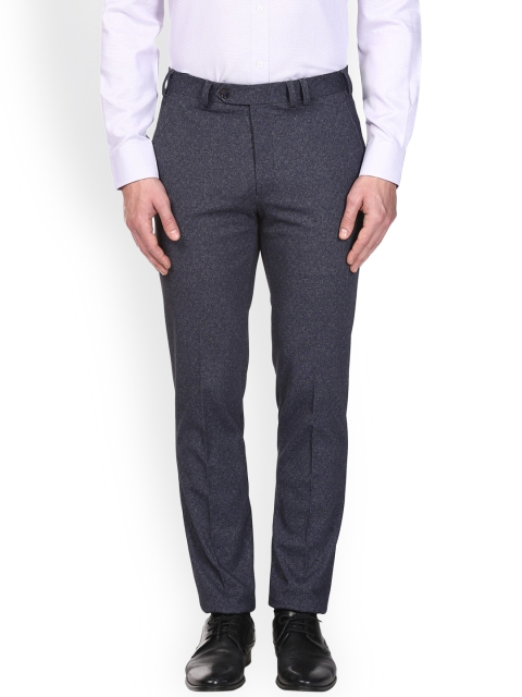 

Park Avenue Men Blue Regular Fit Solid Formal Trousers