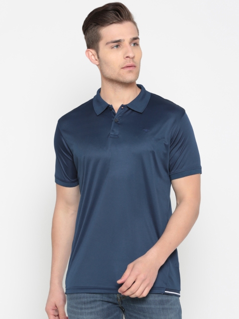 

Park Avenue Men Blue Solid Polo Collar T-shirt