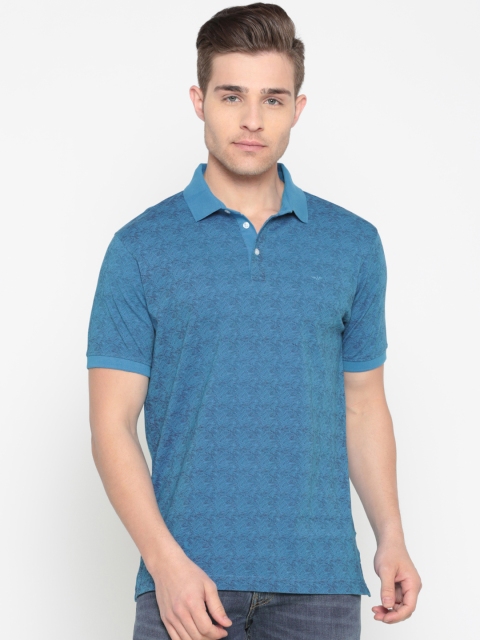 

Park Avenue Men Blue Printed Polo Collar T-shirt