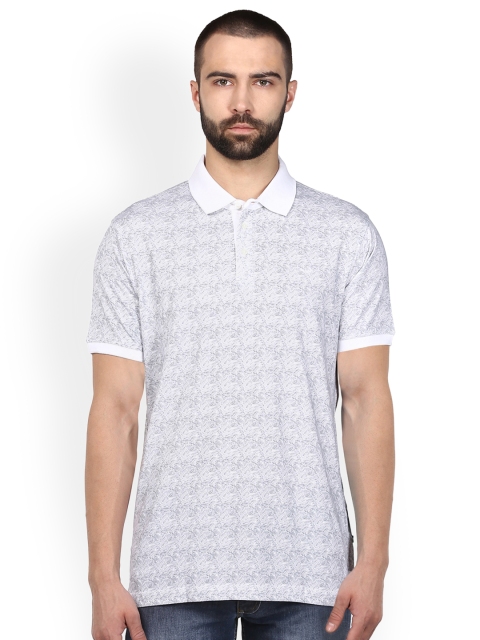 

Park Avenue Men White Solid Polo Collar T-shirt