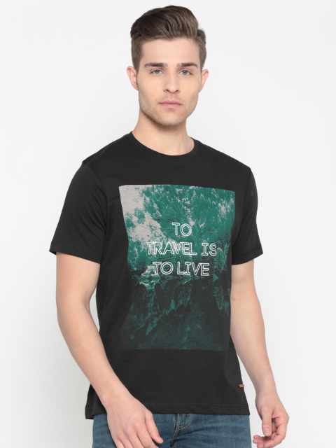 

Park Avenue Men Black Printed Round Neck T-shirt