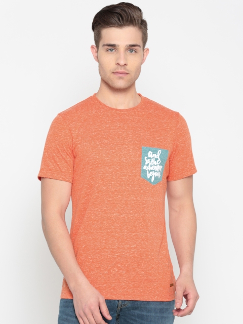 

Park Avenue Men Orange Solid Round Neck T-shirt