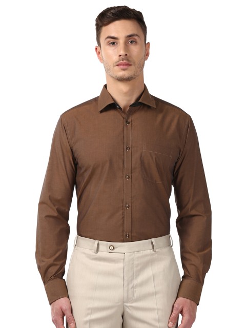 

Park Avenue Men Brown Slim Fit Solid Formal Shirt
