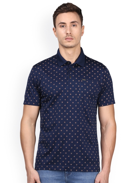 

Park Avenue Men Blue Printed Polo Collar T-shirt