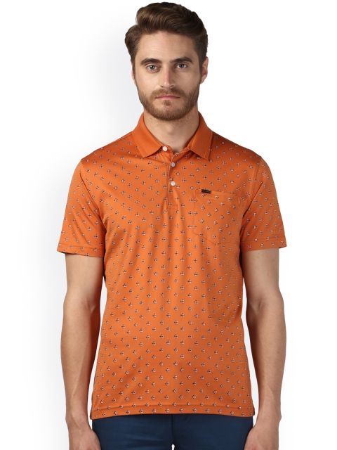 

Park Avenue Men Orange Printed Polo Collar T-shirt