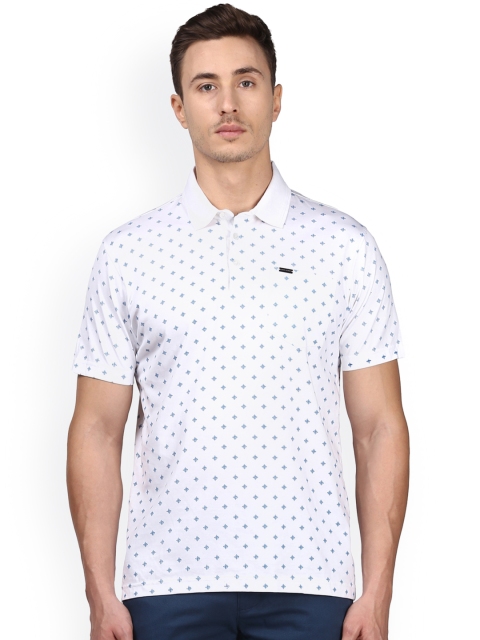 

Park Avenue Men White Printed Polo Collar T-shirt