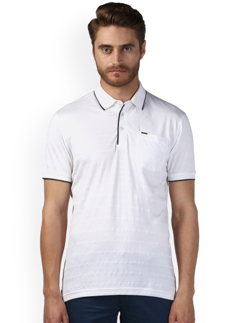 

Park Avenue Men White Solid Polo Collar T-shirt