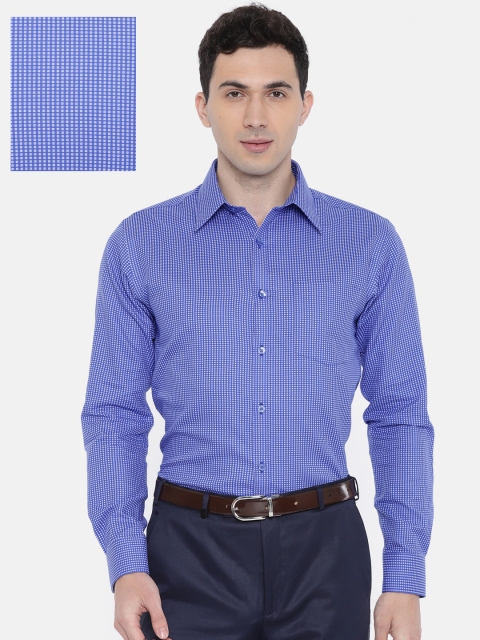 

Park Avenue Men Blue & White Slim Fit Checked Formal Shirt