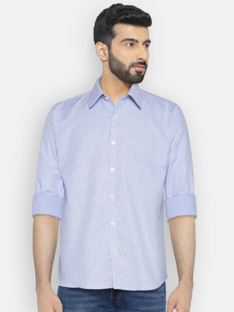 

Park Avenue Men Blue Slim Fit Checked Formal Shirt