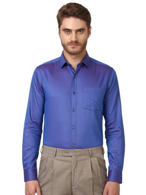 

Park Avenue Men Blue Slim Fit Printed Casual Shirt