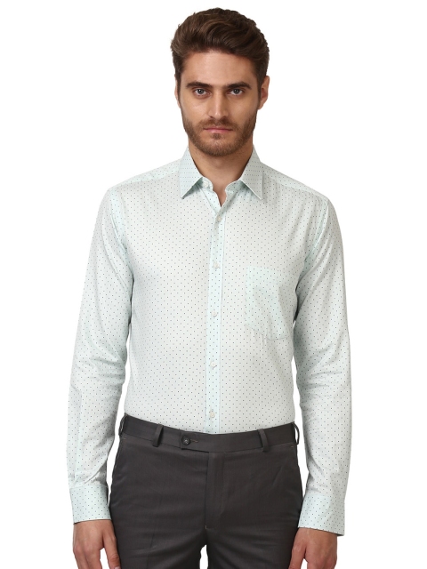 

Park Avenue Men Green & Blue Slim Fit Printed Semiformal Shirt