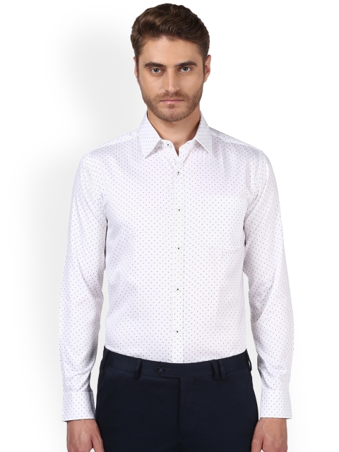 

Park Avenue Men White Slim Fit Printed Formal Shirt