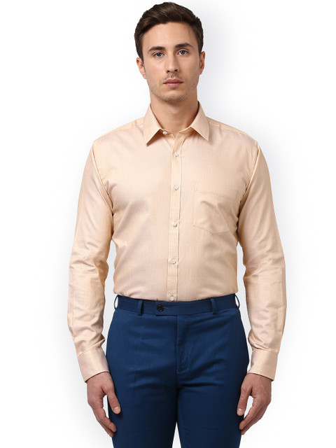 

Park Avenue Men Beige Slim Fit Solid Semiformal Shirt