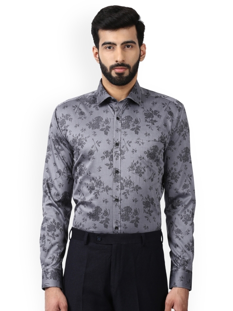 

Park Avenue Men Grey Slim Fit Floral Print Semiformal Shirt