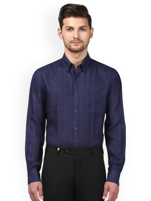 

Park Avenue Men Blue Slim Fit Self Design Casual Shirt