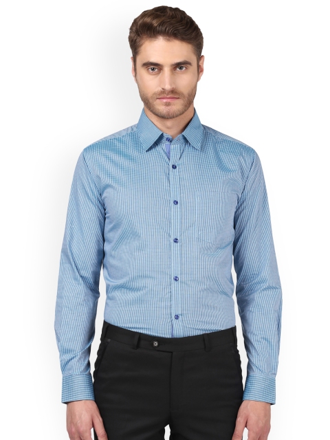 

Park Avenue Men Blue Slim Fit Checked Formal Shirt