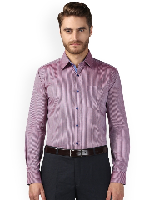 

Park Avenue Men Pink & Blue Slim Fit Checked Formal Shirt