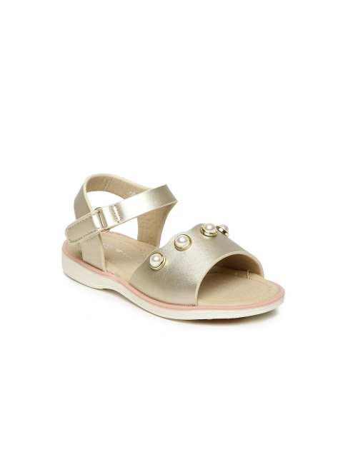 

Fame Forever by Lifestyle Girls Gold-Toned Embellished Comfort Sandals