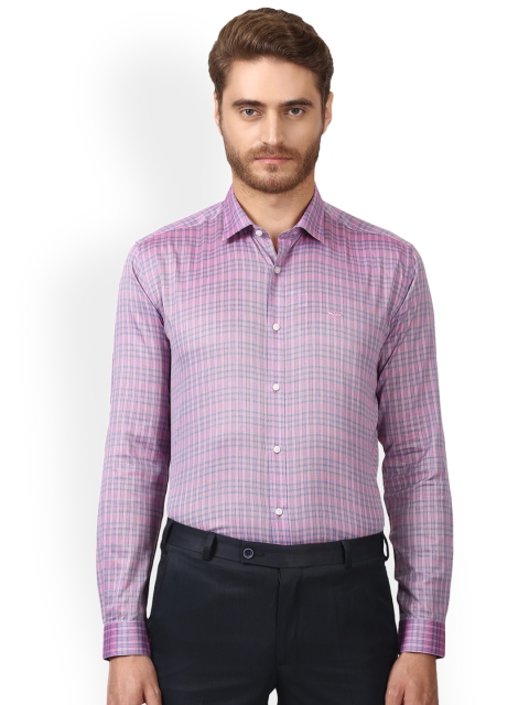 

Park Avenue Men Blue & Pink Slim Fit Checked Formal Shirt