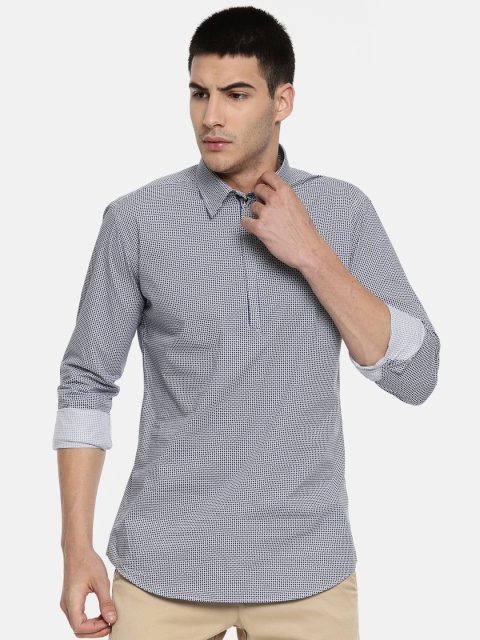 

Park Avenue Men Navy Blue & White Slim Fit Printed Casual Shirt