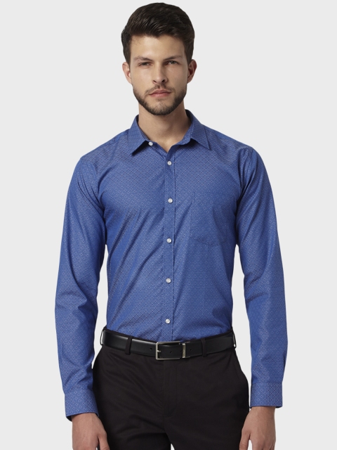 

Park Avenue Men Blue Slim Fit Self Design Formal Shirt
