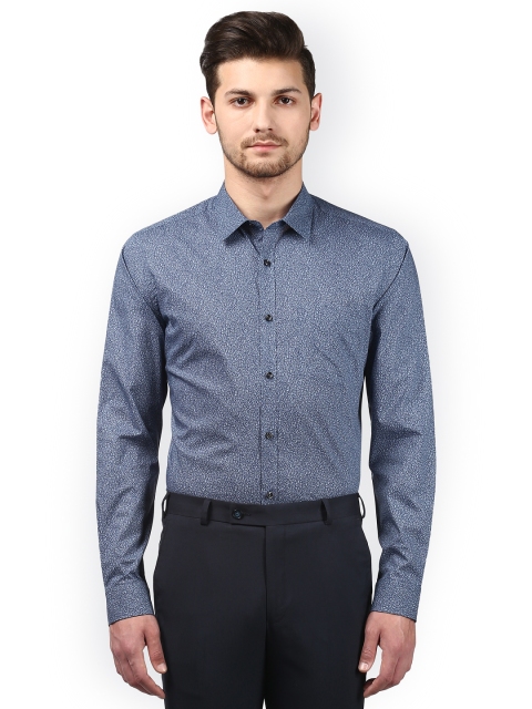 

Park Avenue Men Blue Slim Fit Printed Semiformal Shirt