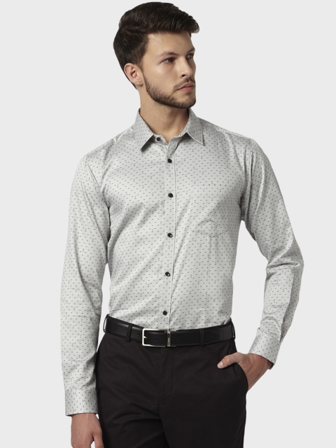 

Park Avenue Men Grey Slim Fit Printed Formal Shirt