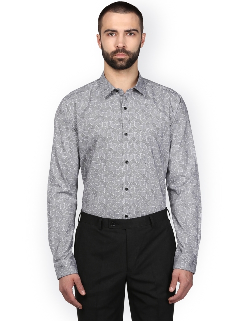 

Park Avenue Men Black Slim Fit Printed Semiformal Shirt