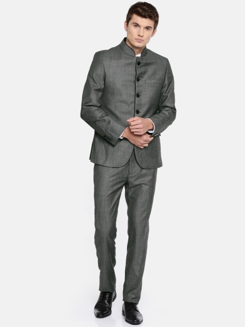 

Raymond Men Grey Single-Breasted Slim Fit Ethnic Bandhgala Suit
