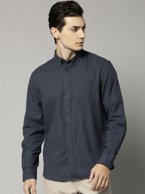 

Marks & Spencer Men Navy Solid Casual Shirt, Navy blue