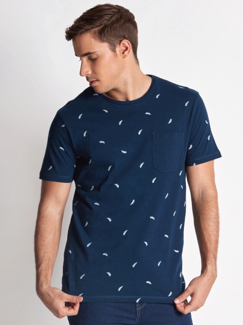 

Urban Ranger by pantaloons Men Navy Printed Round Neck T-shirt, Navy blue