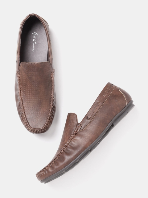 

Mast & Harbour Men Brown Textured Loafers