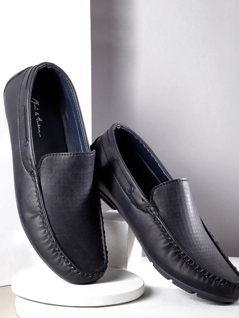 

Mast & Harbour Men Navy Textured Loafers, Navy blue