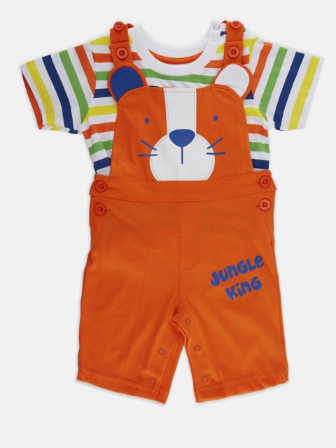 

Chirpie Pie by Pantaloons Boys Orange & White Clothing Set