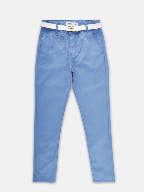 

POPPERS by Pantaloons Boys Blue Regular Fit Solid Regular Trousers