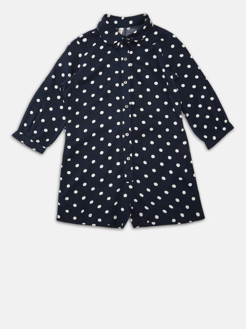 

CHALK by Pantaloons Navy Blue Printed Playsuit