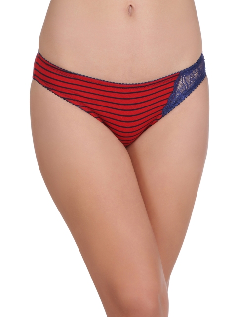

Clovia Blue & Red Striped Mid Waist Briefs PN2296P08