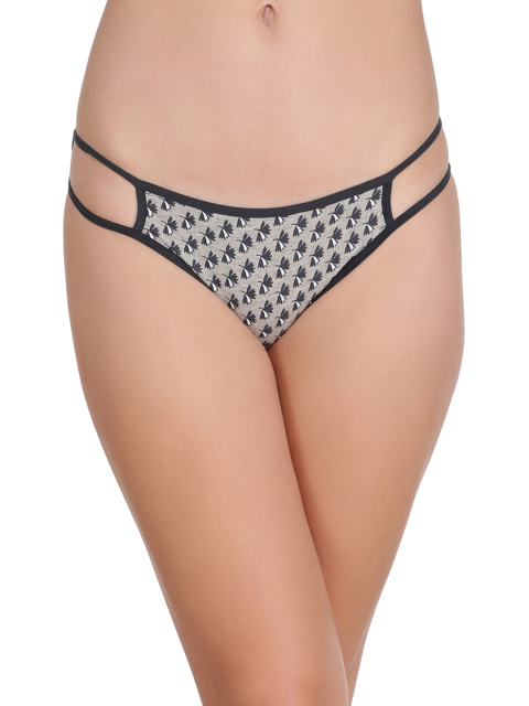 

Clovia Grey Low Waist Printed Bikini Briefs PN2304P01