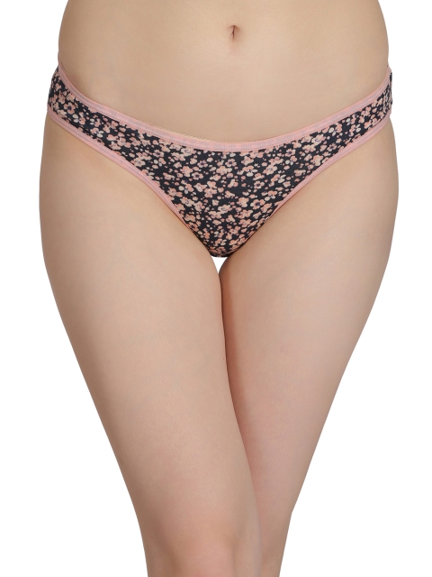 

Clovia Charcoal Low Waist Floral Print Bikini Panty PN2311P05