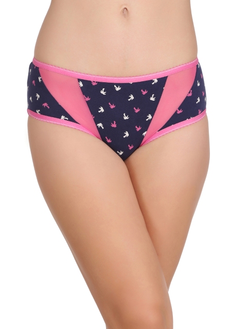 

Clovia Pink & Navy Blue Mid Waist Printed Hipster Briefs PN2306P08