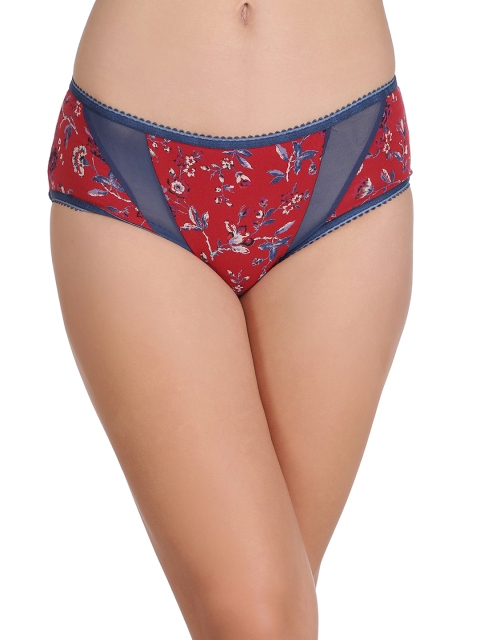 

Clovia Red & Navy Blue Mid Waist Printed Hipster Briefs PN2306P04