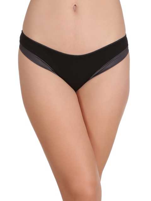 

Clovia Black Solid Low Waist Bikini Briefs PN2004P13