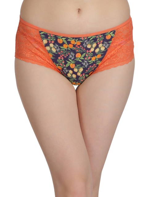 

Clovia Blue & Orange Mid Waist Printed Hipster Panty PN2355P08