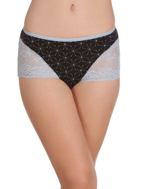 

Clovia Black & Blue High Waist Printed Hipster Briefs PN2295P13